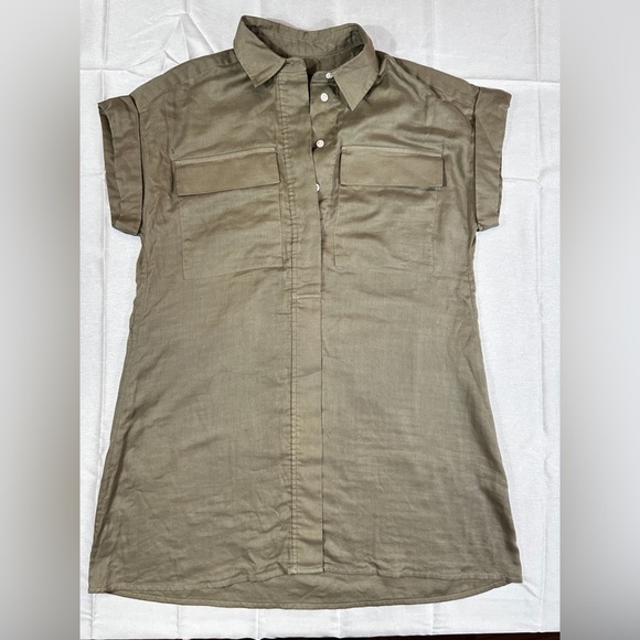 Banana Republic Olive Green Shirt Dress - Picture 4 of 12